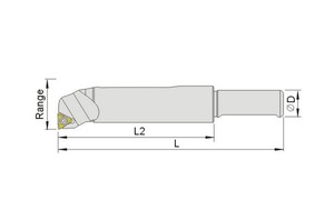 Резец расточной SBJ1220-50L, диаметр хвостовика 12 мм