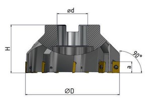 Фреза торцевая 200х63х50 с механическим креплением пластин ZPCW 2004APTR Z=11 (AF290-R200.20.11.B50)