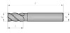 Фреза концевая 9х38х88 (ц/х, Р18, Z=4, dхв-10мм, Cnic)