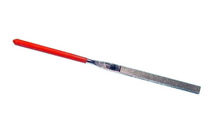 Надфиль алмазный плоский L-140х3 тупоносый с обрезиненной ручкой